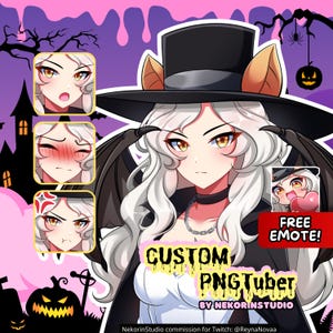 Aangepaste anime PNGtuber-avatar in opdracht: Vtube-model voor streamers (gratis emotes), Vtuber-model, Twitch-avatar mannelijk & vrouwelijk