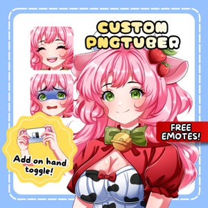 Custom Anime PNGtuber Avatar Commission: Vtube Model for Streamers (Free Emotes), Vtuber Model, Twitch Avatar male & female