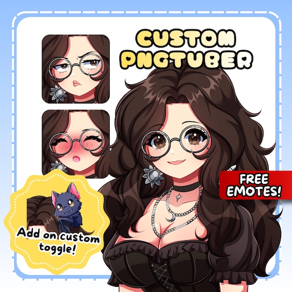 Custom Anime PNGTuber Model: Streaming Avatar Commission, Pngtuber Character Design for Stream