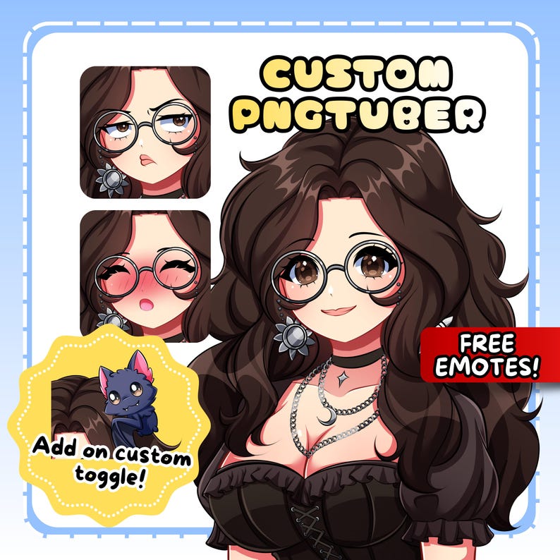 Custom Anime PNGTuber Model: Streaming Avatar Commission, Pngtuber Character Design for Stream image 1