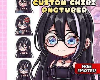 CUSTOM Chibi PNGTuber Avatar – PNG Model for streamer (Digital Download)  Twitch VTuber Commission