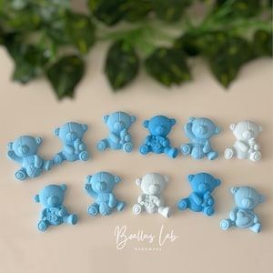 Bear place cards, bear theme, scented bear-shaped chalks, baptism place cards, place cards, plaster bear, bear magnet