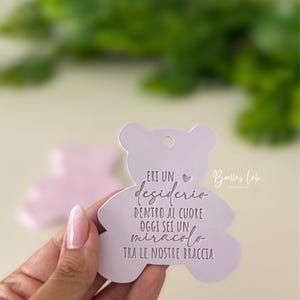 Teddy bear placeholder, teddy bear favor, birth favor, baptism favor, baptism placeholder, scented chalk, chalk placeholder