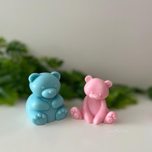 Candela orso teddy, bomboniera orsetto, bomboniera orso, tema orsetto, bomboniera nascita battesimo, candela in cera di soia