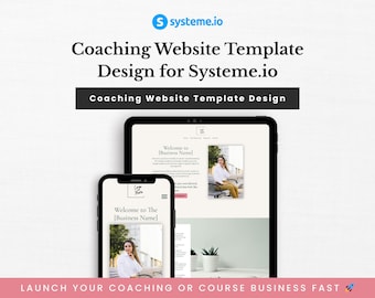 Minimalist Beige Website Template: Systeme.io Coaching Landing Page