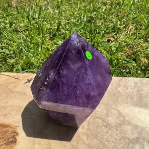 Deep Purple Amethyst Point: Energy Work Crystal Display (3&quot; Tall)