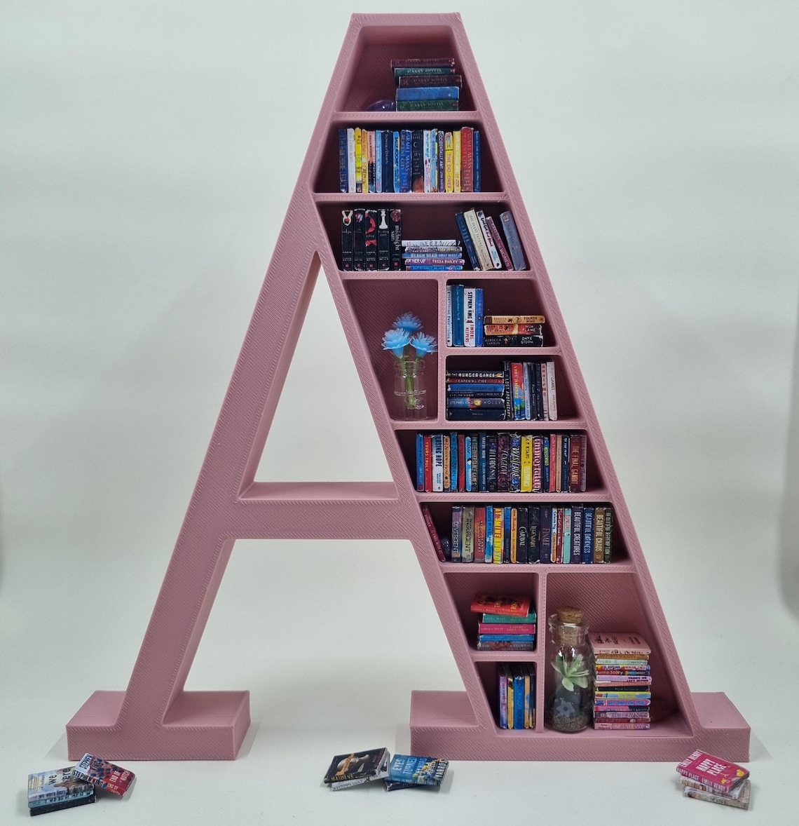 Custom 3D Printed Letter Bookcase | Mini Bookshelf With Optional Tiny ...
