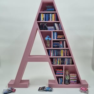 Custom 3D Printed Letter Bookcase | Mini Bookshelf with Optional Tiny Books