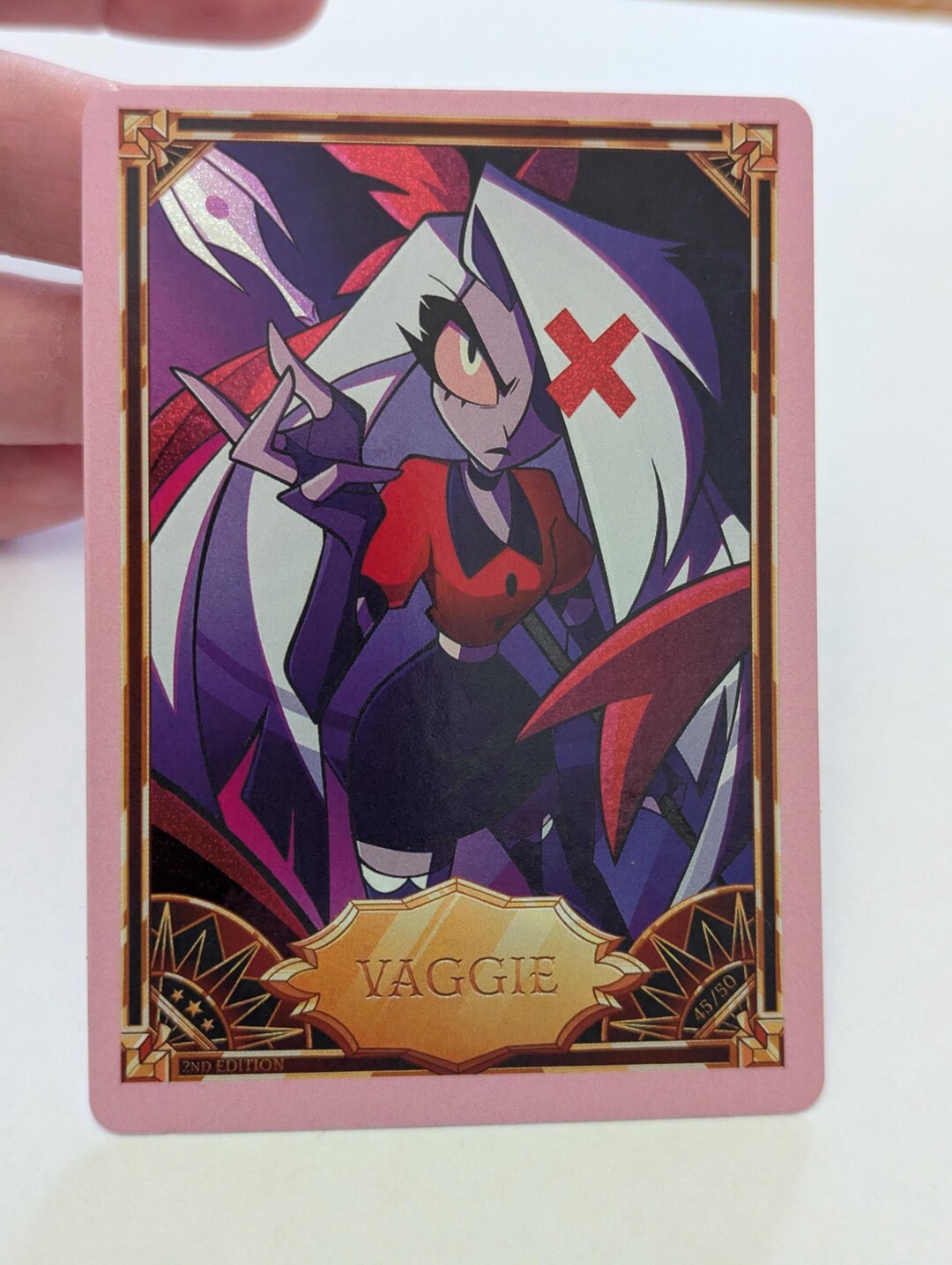 Hazbin Hotel 2nd Edition Trading Card Vaggie Pink Foil Holo