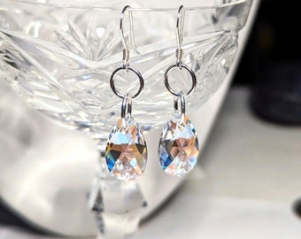 Handmade Authentic Swarovski Crystal Dangle Earrings