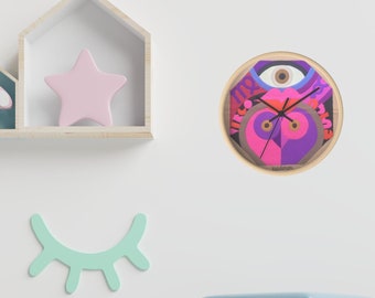 Relógio de parede do zodíaco, relógio de parede de madeira, relógio do zodíaco de Virgem, relógio de arte moderna déco, relógio de parede boho, presentes do zodíaco, presentes de decoração de parede do quarto