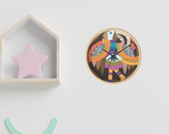 Relógio de parede do zodíaco, relógio de parede de madeira, relógio do zodíaco de Capricórnio, relógio de arte moderna déco, relógio de parede boho, presentes do zodíaco, presentes de decoração de parede de quarto