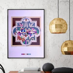 Jerusalem Art Print - Holy City Wall Decor - Religious Gift - Cityscape Poster - Holy Land Decoration