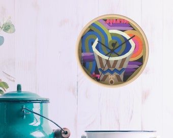 Relógio de parede do zodíaco, relógio de parede de madeira, relógio do zodíaco aquário, relógio de arte moderna déco, relógio de parede boho, presentes do zodíaco, presentes de decoração de parede de quarto