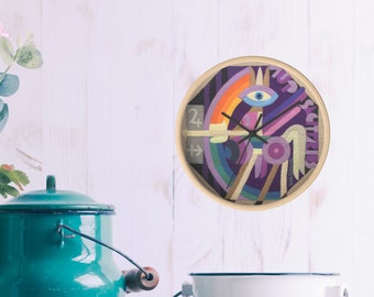 Relógio de parede do zodíaco, relógio de parede de madeira, relógio do zodíaco de Sagitário, relógio de arte moderna déco, relógio de parede boho, presentes do zodíaco, presentes de decoração de parede de quarto