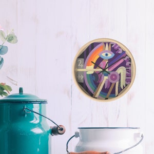 Zodiac Wall Clock, Wooden Wall Clock, Sagittarius Zodiac Clock, Modern Art Deco Clock, Boho Wall Clock, Zodiac Gifts, Room Wall Décor Gifts