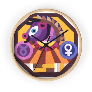 Zodiac Wall Clock, Astrological Zodiac Sign Wooden Frame Wall Clock, Taurus Horoscope Star Clock, Celestial Wall Decor, Personalized