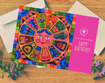 Zodiac Birthday Greeting Card - Printable Astrology Horoscope Sign Celebration