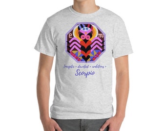 Scorpio Zodiac Tapestry Art T-Shirt, Unisex Horoscope Tee, Astrology Gift