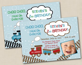 Choo Choo Train Custom Birthday Party Invitation Design - any age