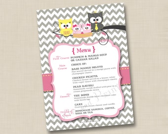 Coordinating Printable Menu 5x7 Digital Image for any Tints and Prints by Tierney card