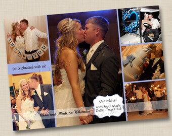 Your Big Day Photo Montage Custom Wedding Thank You Card Design