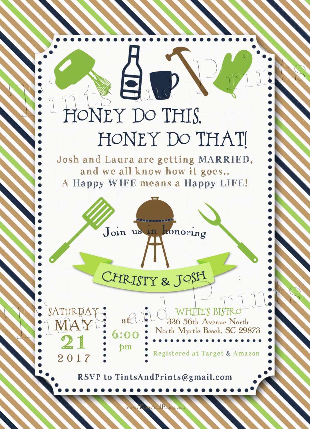 Honey Do Couples Shower Custom Bridal Shower Invitation Design Etsy