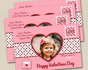 Valentine's Day Love Letter Custom 4x6 Photo Card Printable Design