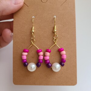 Beaded pearl accent earrings