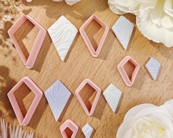 Diamond Shape Polymer Clay Cutters, 3D Printed Jewelry Making Tools