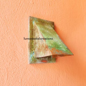 Handmade Oxidized Wall Sconce Light, Vintage Copper Wall Fixture, Rustic Wall Lamp, Verdigris Copper Sconce, Green Patina Wall Light Sconce