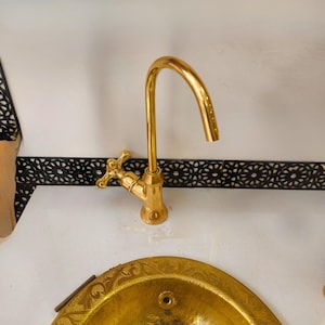Unlacquered Brass Cold Water Faucet, Single Hole Kitchen Faucet