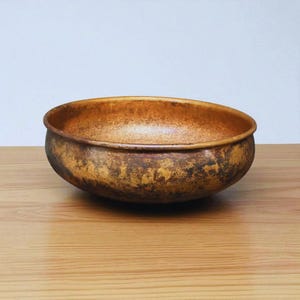 Rustic Copper Bathroom Sink, Handmade Vessel with Patina