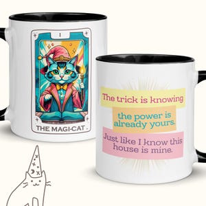 Cat Tarot Mug “The Magi-cat”, Witchy Cat Coffee Cup, Magician Tarot Card Design, Magical Feline Mug , Gift for Cat Lovers & Mystics