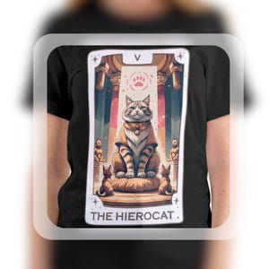 Camiseta del Tarot de El Hierofante – Camiseta divertida de tarot de gato – Camiseta espiritual de gato – Carta del Hierofante – Regalo para amantes del tarot y mamás de gatos