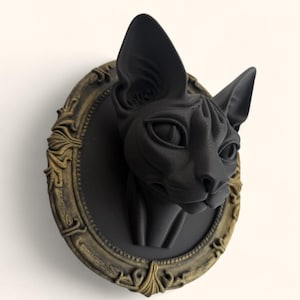 Escultura de parede Gato Egípcio – Decoração inspirada na Esfinge