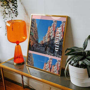 Contemporary Madrid photography travel print, Vibrant Madrid street photography, European Wall Decor, Digital Download for home