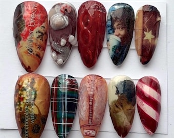 Harry Styles 2010s Tumblr Winter Nostalgia Handmade Press-On Nail Set