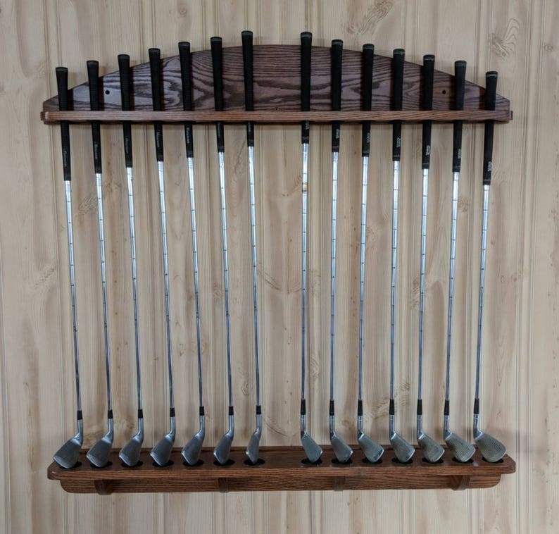 Golf Club putter Display Rack 14 club putter SolidRedOak Etsy