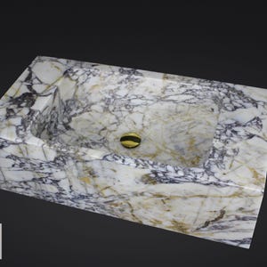 Marble sink, Calacatta viola marble sink, Bathroom vanity sink, Marble vessel sink, Custom marble sink, Handmade countertop/ wall mount sink
