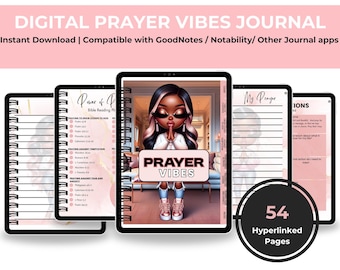 Prayer Digital Journal |Bible Study Prayer Journal | Black Girl Journal | Christian Journal| Digital Journal | Black Womans Prayer Journal|