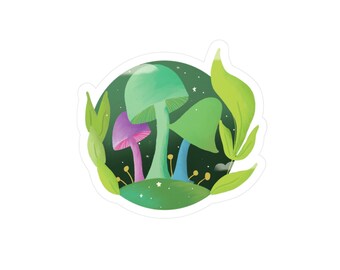 Magical Mushroom Vinyl Sticker, Cottagecore Decor