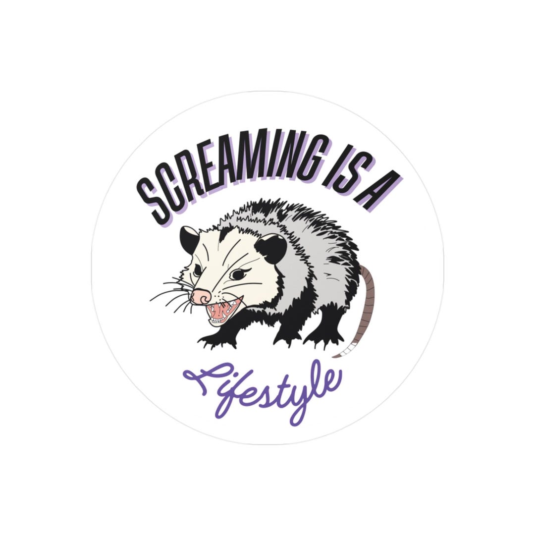 Screaming Opossum Vinyl Sticker: Laptop, Water Bottle Decal - Etsy
