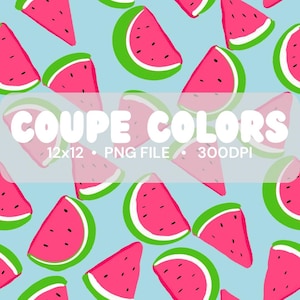 Watermelon Seamless Pattern | 12x12 Digital Paper | Summer Fruit Background | Cute Watermelon Clipart | Scrapbook & Sublimation Design