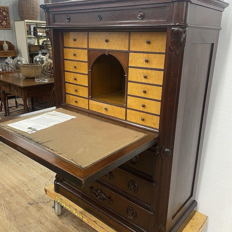 Antique Drop Front Secretary Desk - Etsy