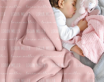 Personalized Name Blanket Blush Pink | Custom Name Repeat Pattern Throw | Mothers Day Birthday Gift for Her Women Cozy Soft Fleece Warm Bed