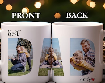 Personalized Dad Photo Collage Best Dad Ever Mug, Fathers Day Gift, Custom Picture Mug for Dad, Father Son Coffee Mug, Daddy Birthday Gift