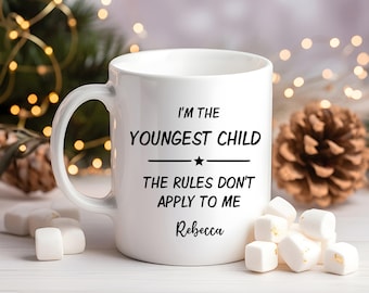 Custom Funny Sibling Mugs, Oldest Middle Youngest Child Gift, Personalized Sister Brother Cup, Rules Don't Apply Cup, Brother Sister Present