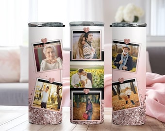 Custom Photo 20oz Tumbler, Your Photos on Tumbler, Unique Family Gift Tumbler, High Quality Picture Tumbler, Faux Glitter Printed Tumbler