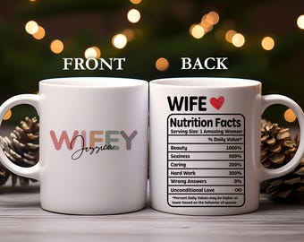 Personalized Wifey Coffee Mug, New Mrs. Coffee Mug, Anniversary Gift for Wife, Wedding Mug, Custom Couple Mug, Valentine's Day Mug